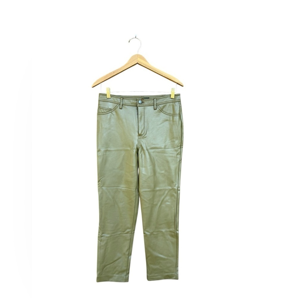 Halogen Women’s Olive Green Faux Vegan Leather Pants Size 6